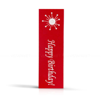 Комплект бірок "Happy Birthday" червоні/рожеві/крафт 11*3,5 см