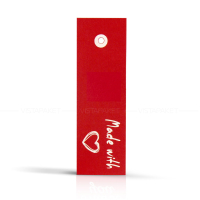 Комплект бірок "Made with" червоні/рожеві/крафт 11*3,5 см