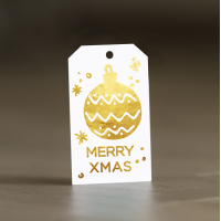 Комплект бірок новорічних 8,5*5 см Ball gold