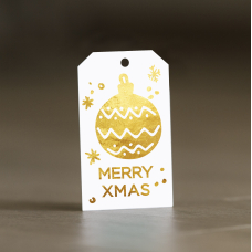 Комплект бірок новорічних 8,5*5 см Ball gold