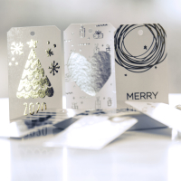 Комплект бірок новорічних 8,5*5 см heart silver