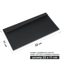 Конверт 22*11 см чорний