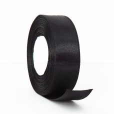 Декоративна атласна стрічка black