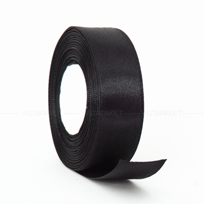 Декоративна атласна стрічка black