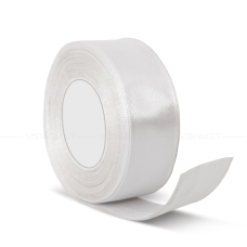 Декоративна атласна стрічка біла