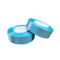 Декоративная атласная лента голубая