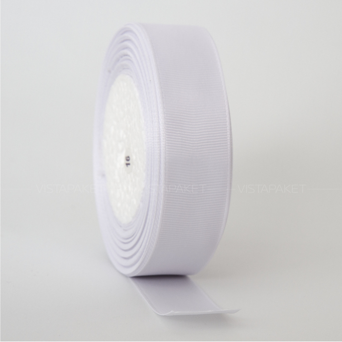 Декоративна репсова стрічка white