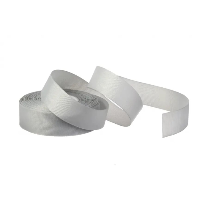 Декоративна репсова стрічка світло-сіра