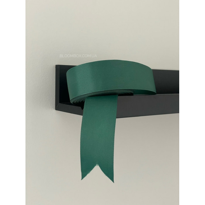 Декоративна репсова стрічка темно-зелена