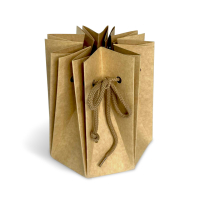 Аквабокс крафтовий світлий на шнурочку 15х15х16 см 