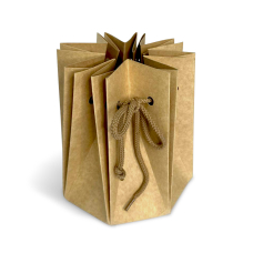 Аквабокс крафтовий світлий на шнурочку 15х15х16 см 