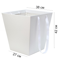 Коробка для квітів  біла 38*42*27 см 