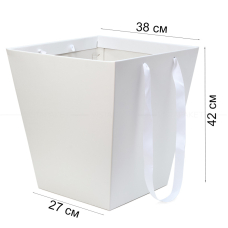 Коробка для квітів  біла 38*42*27 см 