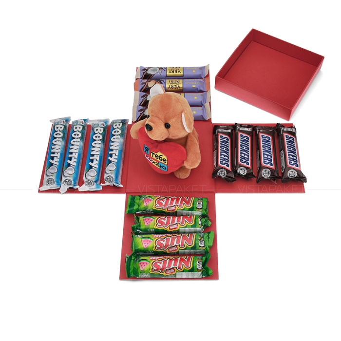 Подарункова картонна коробка червона