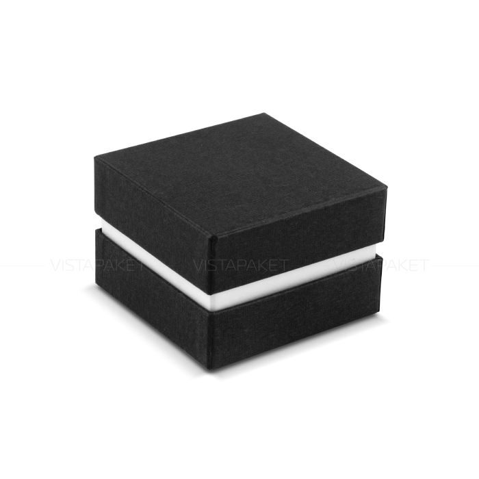 Ювелірна подарункова коробка чорна, срібна середина