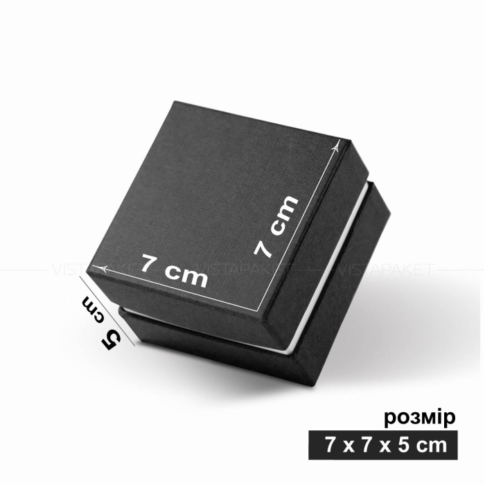Ювелірна подарункова коробка чорна, срібна середина