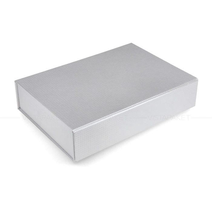 Подарункова коробка з палітурного картону сіра-ромб