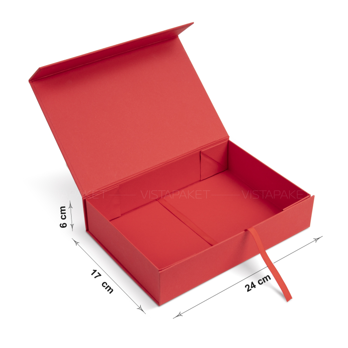 Подарункова коробка з палітурного картону червона