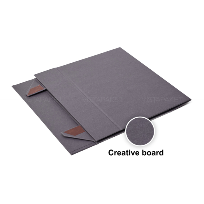Подарункова коробка з палітурного картону сіра