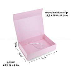 Коробка 24x17x6 см рожева