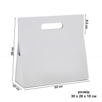 Коробка-сумка 30х28х10 см біла