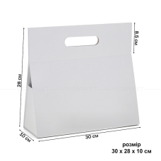 Коробка-сумка 30х28х10 см біла