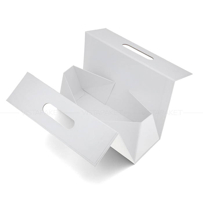 Ювелірна подарункова коробка-сумка біла