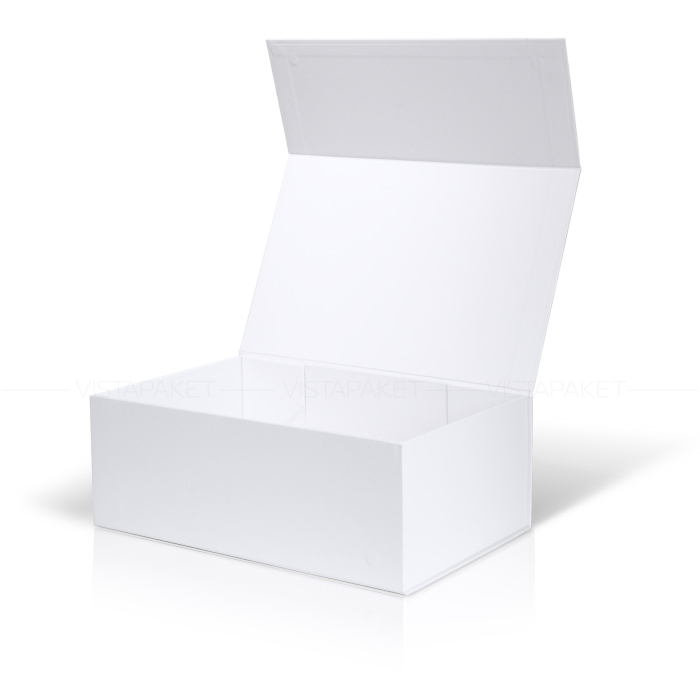 Подарункова картонна коробка на магнітах біла