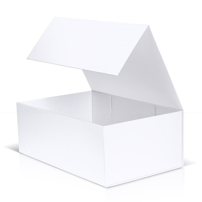 Подарункова картонна коробка на магнітах біла