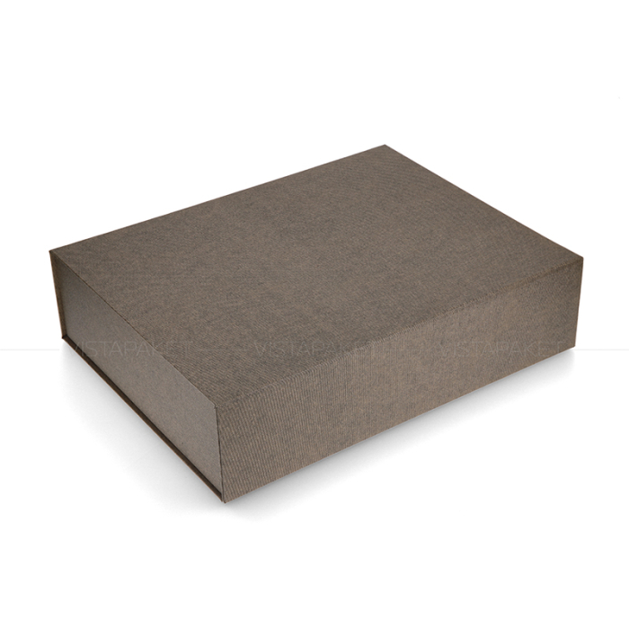 Подарункова картонна коробка на магнітах коричнева