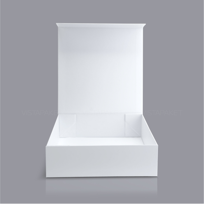 Подарункова картонна коробка на магнітах біла