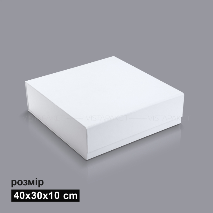 Подарункова картонна коробка на магнітах біла