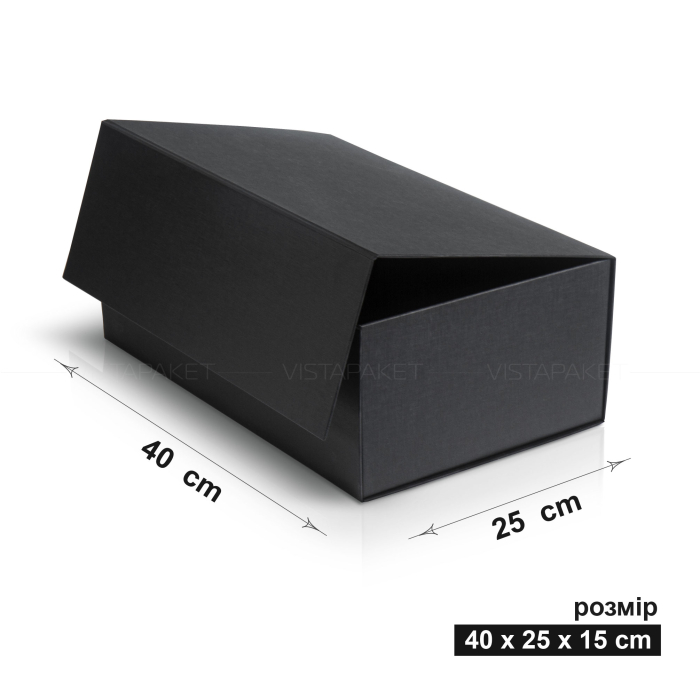 Подарункова картонна коробка на магнітах чорна