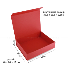 Коробка 40х30х10 см червона на магнітах