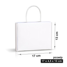 Коробка 17x13x4.5 см біла з шнурком