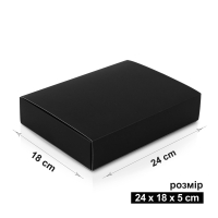 Коробка 24x18x5 см черная с шубером