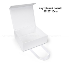 Коробка з ручкою  біла 31,2х26,5х11,2см