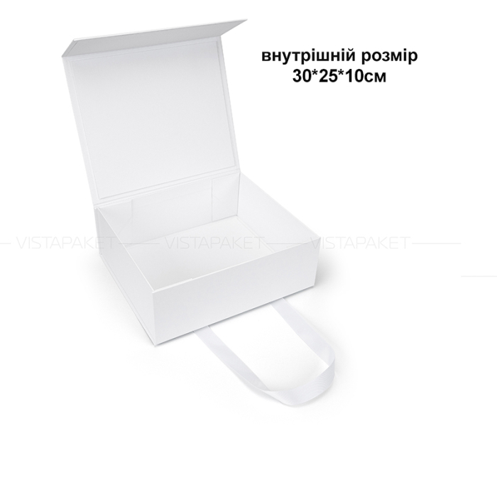 Коробка з ручкою  біла 31,2х26,5х11,2