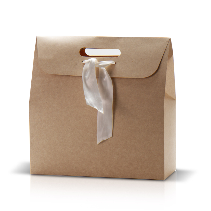 Подарункова коробка-пакет крафтова