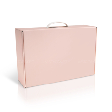 Коробка 37,5x24,5x11 см рожева з пластиковою ручкою