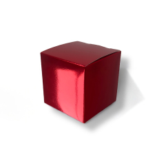 Коробка 10х10х10 см червона металізована