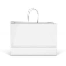 Пакет крафтовий 35x25x9 см білий горизонтальний