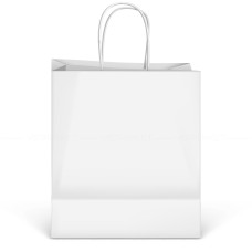 Пакет крафтовий 35x40x12 см білий вертикальний