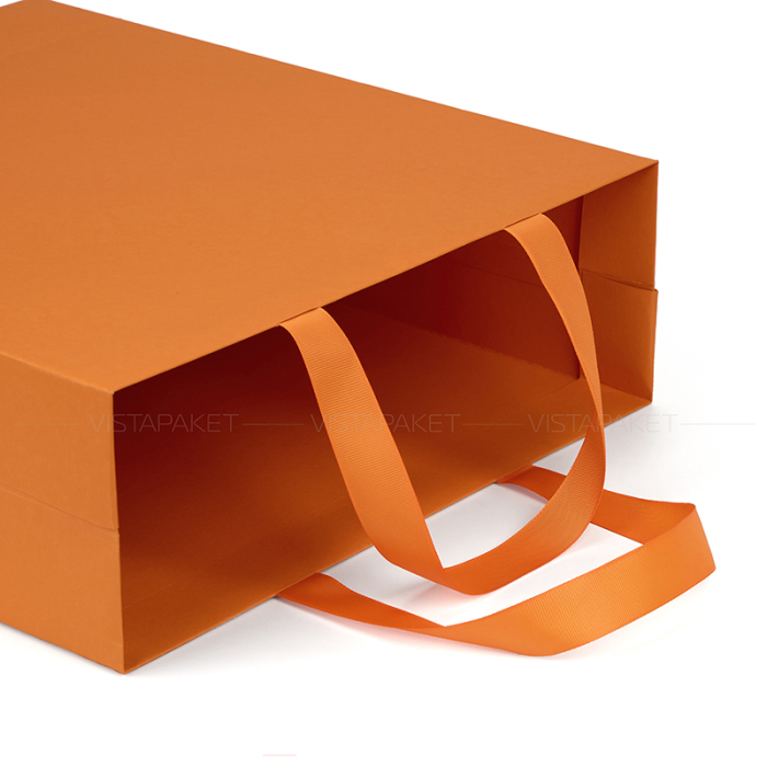 Пакет паперовий з дизайнерського картону помаранчевий