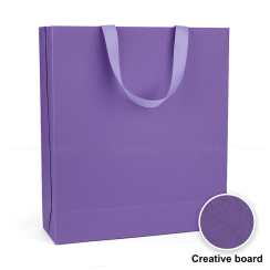 Пакет паперовий 35х40х12 см лавандовий  з стрічкою
