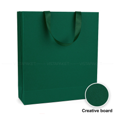 Пакет бумажный 35х40х12 см зеленый с лентой
