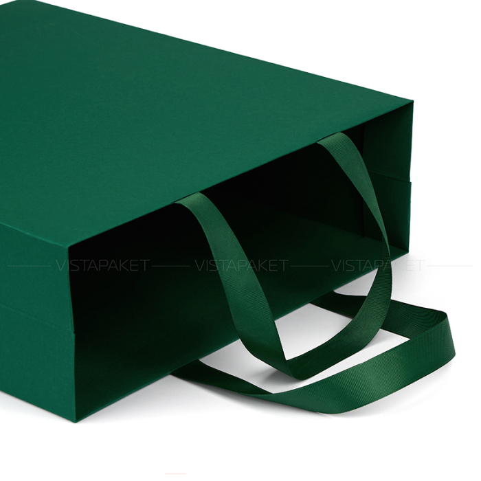 Пакет паперовий з дизайнерського картону зелений
