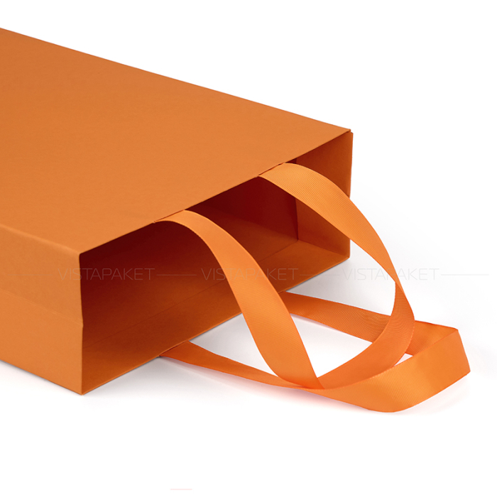 Пакет паперовий з дизайнерського картону помаранчевий