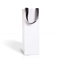 Пакет паперовий білий 12х43х11 см з стрічками