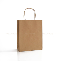Пакет крафтовий 15х23х8 см бурий вертикальний